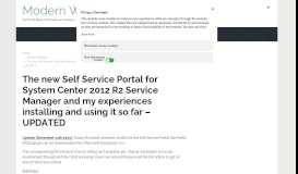 
							         The new Self Service Portal for System Center 2012 R2 Service ...								  
							    