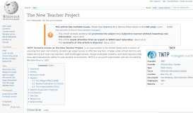 
							         The New Teacher Project - Wikipedia								  
							    