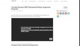 
							         The New Vermont AVIP (Automated Vehicle Inspection Program ...								  
							    
