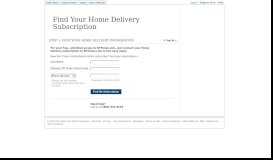 
							         The New York Times > Find Your Home Delivery Subscription								  
							    