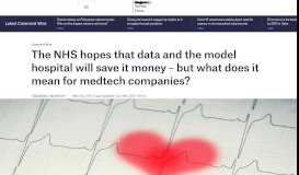 
							         The NHS hopes that data and the model hospital will save it money ...								  
							    