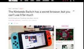 
							         The Nintendo Switch has a secret browser, but you can't use it for ...								  
							    