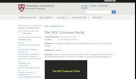 
							         The NOC Customer Portal | Harvard University Information Technology								  
							    
