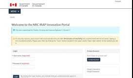 
							         the NRC-IRAP Innovation Portal - NRC-IRAP - Canada.ca								  
							    
