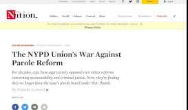 
							         The NYPD Union's War Against Parole Reform | The Nation								  
							    