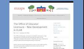 
							         The Office of Educator Licensure is excited to announce a new ...								  
							    