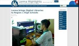 
							         The Official Student Publication of Lorma Colleges - Lorma Highlights								  
							    
