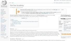 
							         The One Academy - Wikipedia								  
							    