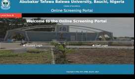 
							         the Online Screening Portal - Abubakar Tafawa Balewa University								  
							    