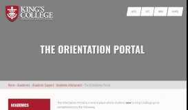 
							         The Orientation Portal | King's College								  
							    