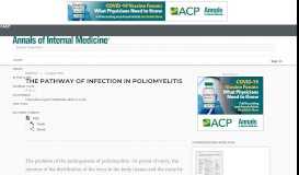 
							         THE PATHWAY OF INFECTION IN POLIOMYELITIS | Annals of ...								  
							    