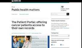 
							         The Patient Portal: offering cancer patients ... - Public health matters								  
							    