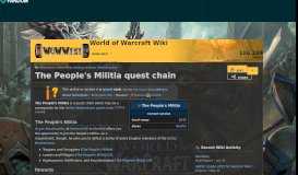 
							         The People's Militia quest chain | WoWWiki | FANDOM powered by Wikia								  
							    