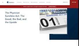
							         The Physician Sunshine Act: The Good, the Bad, and the Upside ...								  
							    