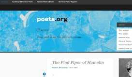 
							         The Pied Piper of Hamelin by Robert Browning - Poems | poets.org								  
							    