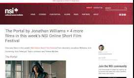 
							         The Portal by Jonathan Williams + 4 more films in this week's NSI ...								  
							    