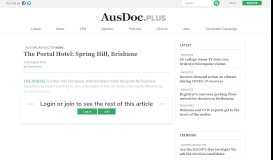 
							         The Portal Hotel: Spring Hill, Brisbane | Australian Doctor Group								  
							    