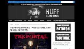 
							         THE PORTAL: MAXIMUM SPIRIT RESPONSE ... - Huff Paranormal								  
							    