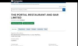 
							         THE PORTAL RESTAURANT AND BAR LIMITED - Overview (free ...								  
							    
