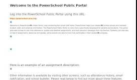 
							         the PowerSchool Public Portal - Student and Parent Sign In								  
							    