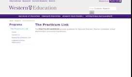 
							         The Practicum Link - Faculty of Education - Western University								  
							    