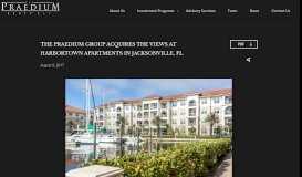 
							         The Praedium Group Acquires The Views at Harbortown Apartments ...								  
							    