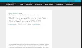 
							         The Presbyterian University of East Africa Fee Structure 2019/2020								  
							    