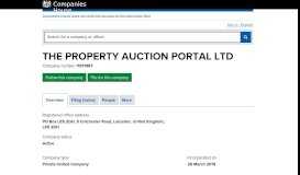 
							         THE PROPERTY AUCTION PORTAL LTD - Overview (free company ...								  
							    