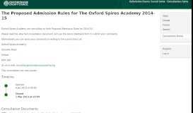 
							         The Proposed Admission Rules for The Oxford Spires Academy 2014-15								  
							    