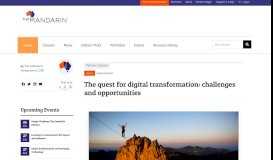 
							         The quest for digital transformation: challenges and opportunities | The ...								  
							    