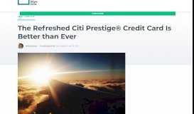 
							         The Refreshed Citi Prestige® Credit Card Is Better than Ever - The ...								  
							    