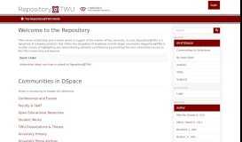 
							         The Repository@TWU Home								  
							    