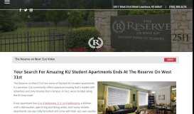 
							         The Reserve on West 31st | KU Student Apartments								  
							    