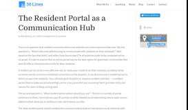 
							         The Resident Portal as a Communication Hub | 30 Lines								  
							    