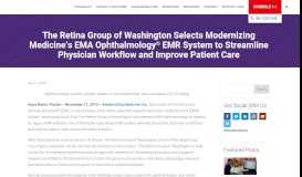 
							         The Retina Group of Washington Selects Modernizing Medicine's EMA ...								  
							    