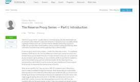 
							         The Reverse Proxy Series — Part 1: Introduction | SAP Blogs								  
							    