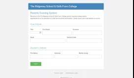 
							         The Ridgeway School & Sixth Form College - Parents Evening System								  
							    