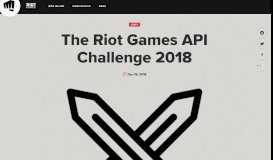 
							         The Riot Games API Challenge 2018 | Riot Games								  
							    