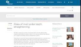 
							         The risks of mail-order teeth straightening - Australian Society of ...								  
							    