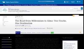 
							         The Road from Millennium to Alma: Two Tracks, One Destination: The ...								  
							    