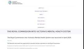 
							         The Royal Commission into Victoria's Mental Health System ...								  
							    