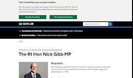 
							         The Rt Hon Nick Gibb MP - GOV.UK								  
							    