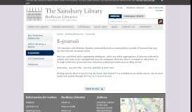 
							         The Sainsbury Library - Business Portal | E-journals - Bodleian Libraries								  
							    
