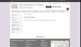 
							         The Sainsbury Library - Business Portal | Quick links - Bodleian Libraries								  
							    