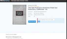 
							         The San Francisco Examiner from San Francisco, California on ...								  
							    