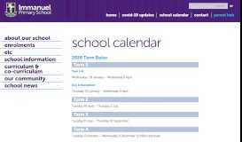 
							         The School Calendar - Immanuel Primary School								  
							    