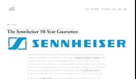 
							         The Sennheiser 10-Year Guarantee — Andrew Hida | Director + ...								  
							    