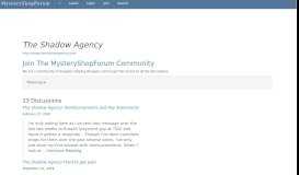 
							         The Shadow Agency - Mystery Shopping Forum								  
							    