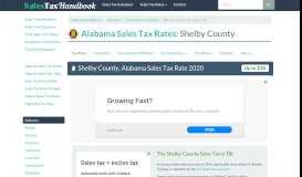 
							         The Shelby County, Alabama Local Sales Tax Rate is a minimum of 5%								  
							    