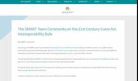 
							         The SMART Team Comments on the 21st Century Cures Act ...								  
							    